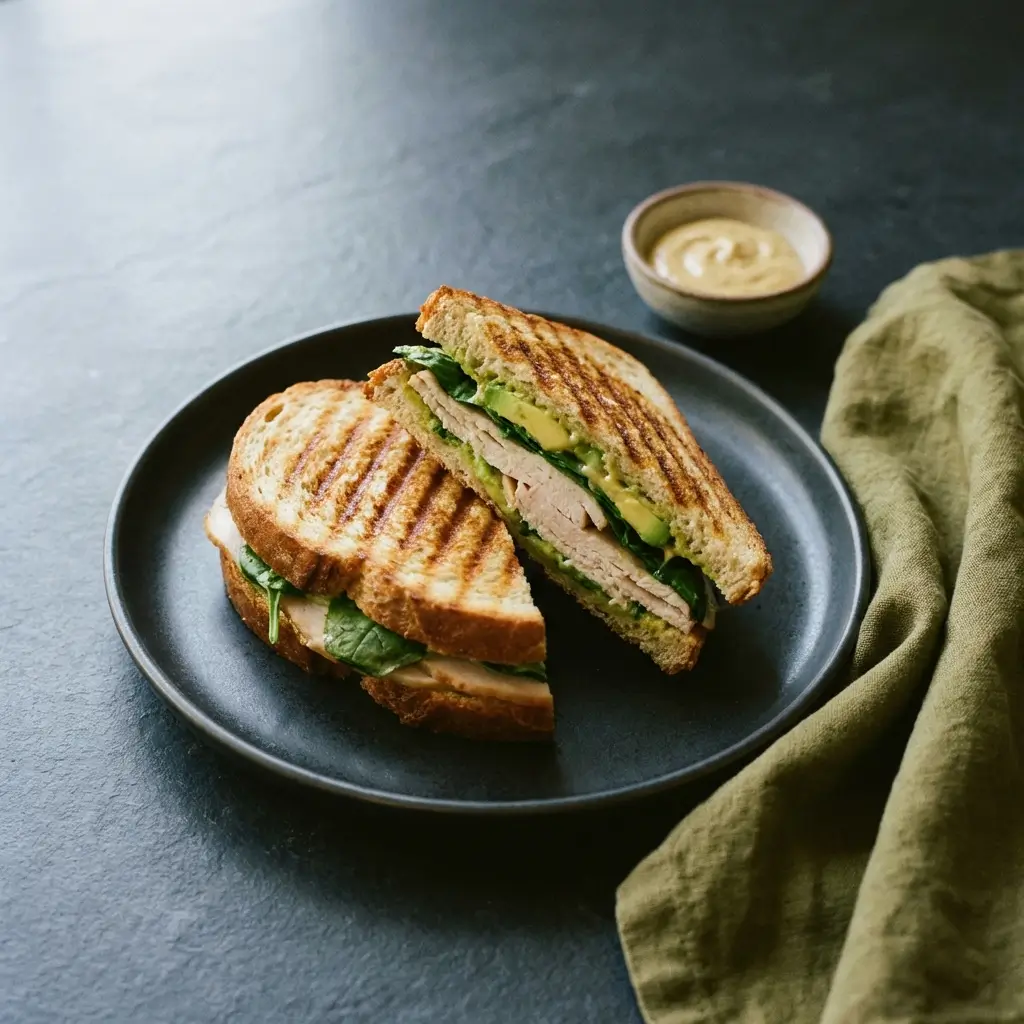 Turkey, Avocado & Spinach Grilled Sandwich